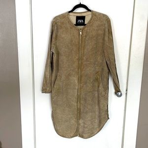 ZARA long zip up lightweight jacket